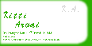 kitti arvai business card